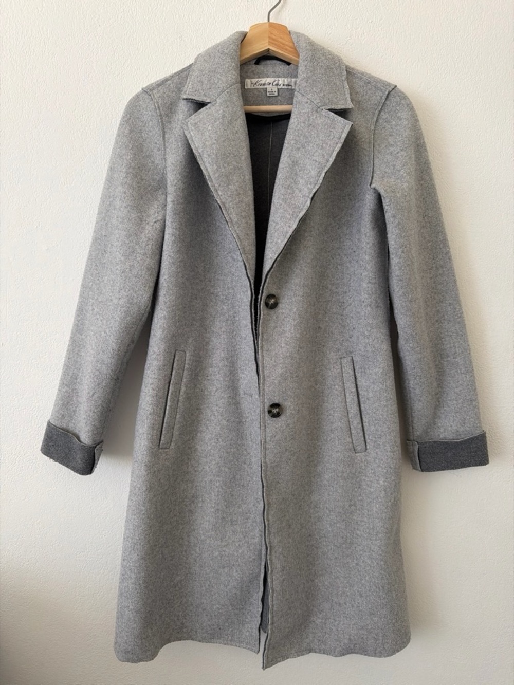 Classic Gray Wool-Blend Overcoat - Unbranded